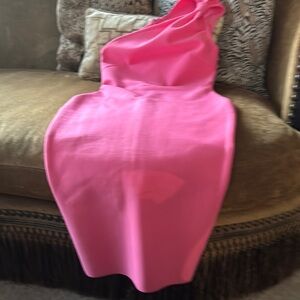 Vibrant Pink One-Shoulder Dress